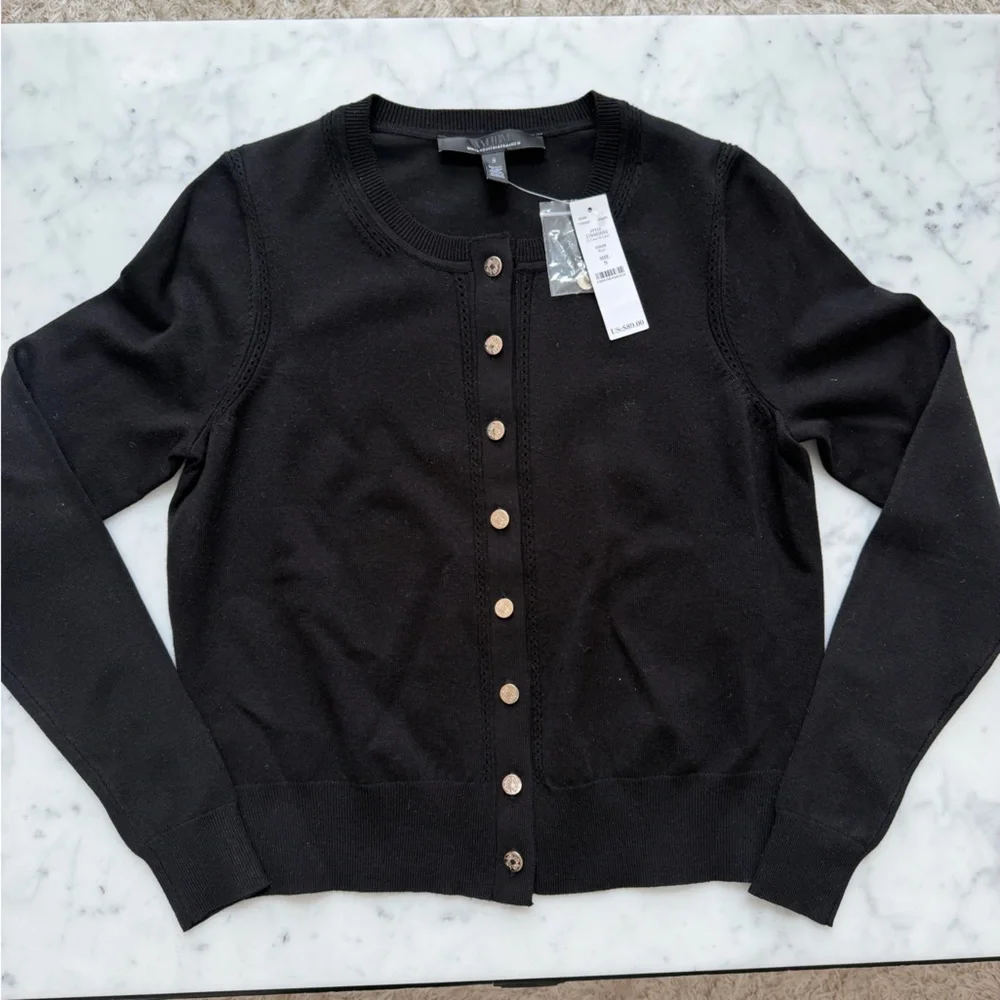 White House Black Market Crewneck Button Front Cardigan - NWT - Picture 4 of 5